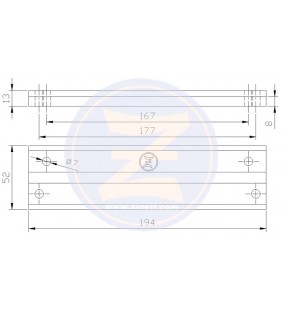 Medidas de Anodo para soporte de cola Mercury Z-4341