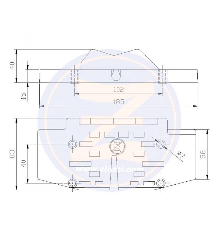 Ánodo placa para Serie OMC G 100/245 HP Zineti
