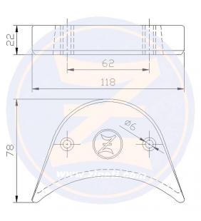 Ánodo medialuna para cola fueraborda Johnson-Evinrude 90-140 HP