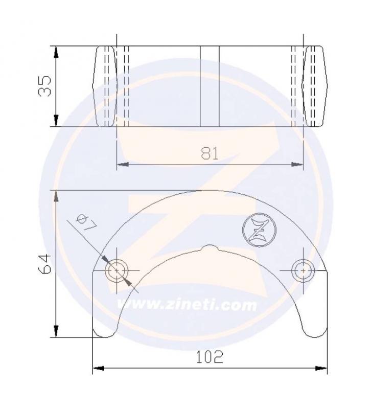 Ánodo herradura para cola fueraborda Johnson-Evinrude 50-75 HP Zineti