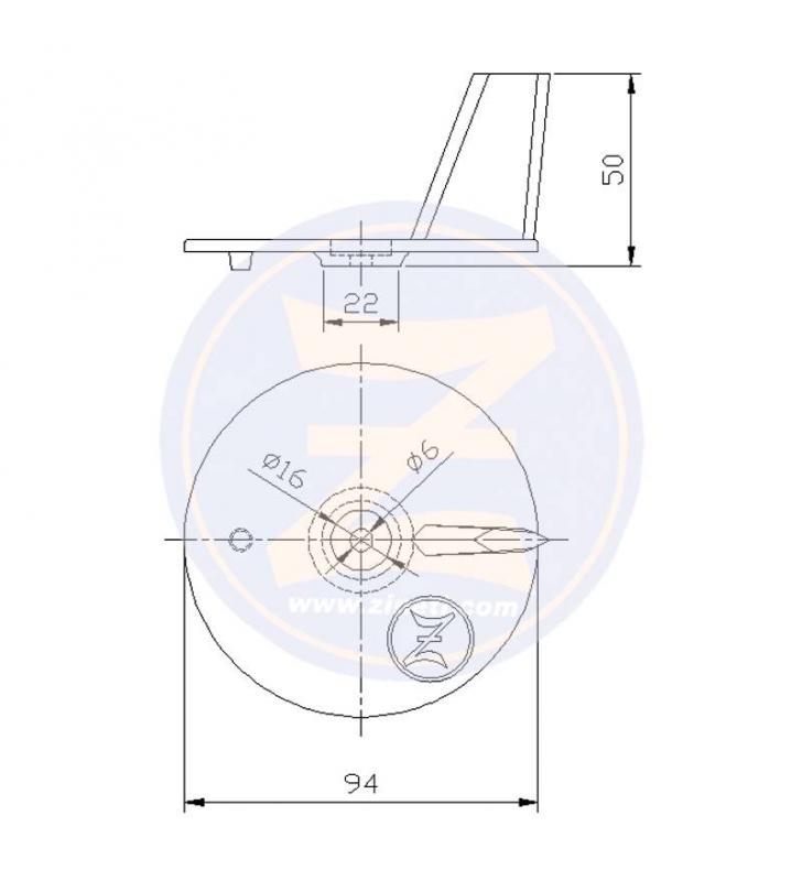 Ánodo aleta para Yamaha 25-30HP Zineti