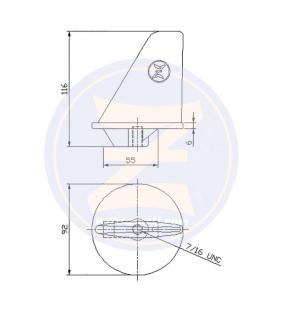 Ánodo aleta larga para fueraborda Mariner 90-140HP Zineti