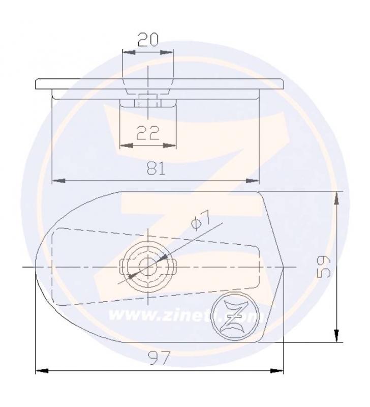 Ánodo placa estabilizador de popa Yamaha 6-8HP Zineti