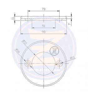 Ánodo collar plano eje de cola veleros V-15 Volvo Penta zineti