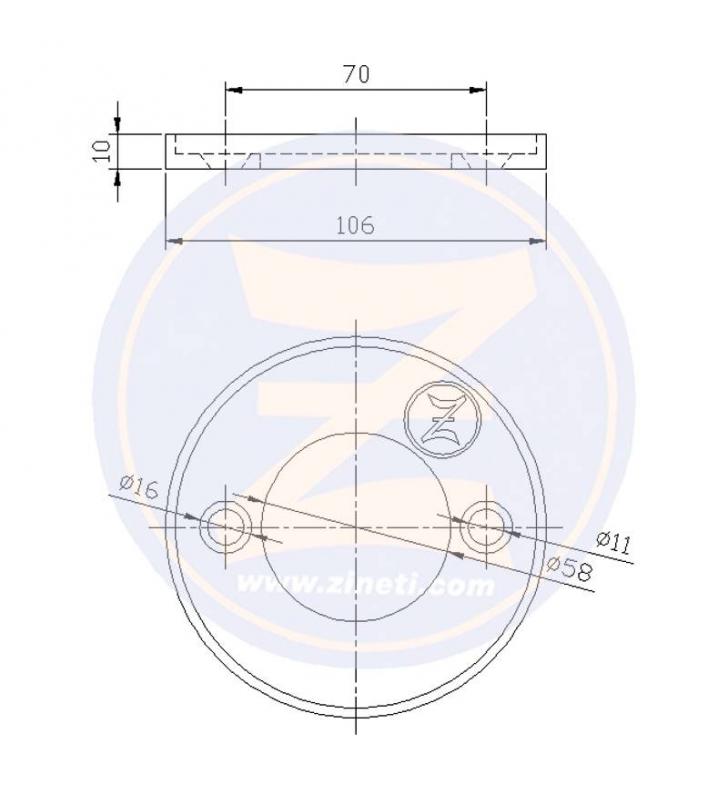 Ánodo collar plano eje de cola veleros V16-Volvo Penta AQ 200 Zineti