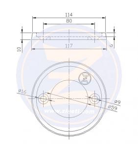 Ánodo collar plano para eje de cola V17-Volvo Penta AQ 250-270