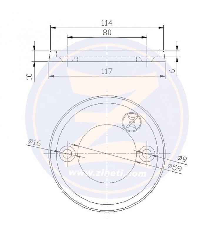 Ánodo collar plano para eje de cola V17-Volvo Penta AQ 250-270