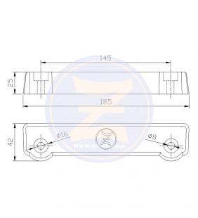 Ánodo barra soporte de cola Volvo Penta AQ 200-285 Zineti