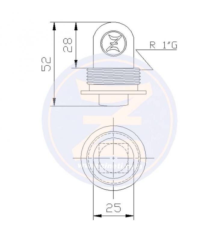 Ánodo tapón de latón refrigeración intra-borda Volvo Zineti