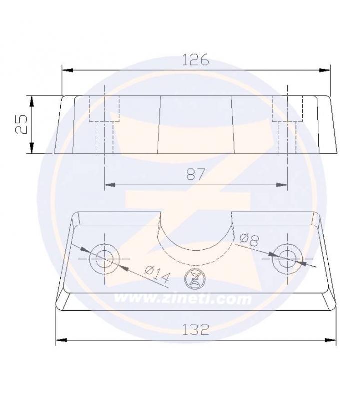 Ánodo para transom Volvo Penta DPX Zineti