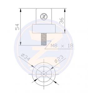 Ánodo enfriador de motor Yanmar rosca M8x18mm Zineti