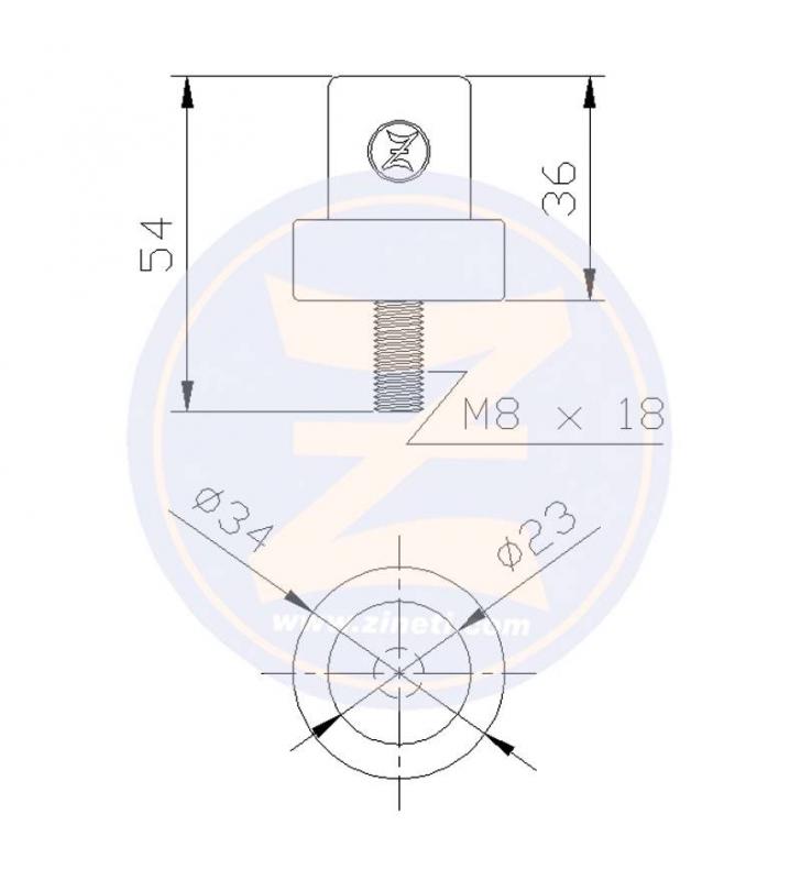 Ánodo enfriador de motor Yanmar rosca M8x18mm Zineti