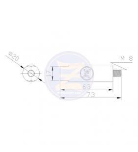 Ánodo de sistema de refrigeración motor Yanmar 71mm Zineti
