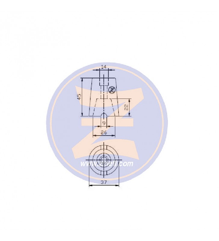 Medidas de Anodo para eje 30 mm Solé Zineti