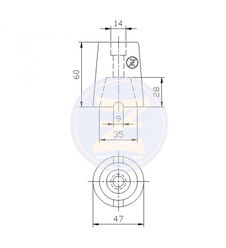 Medidas de Anodo para eje 35-40 mm Solé Zineti