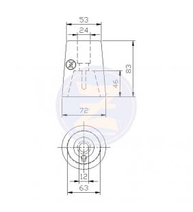 Ánodo Zineti tipo cono para hélice Radice eje de 55mm