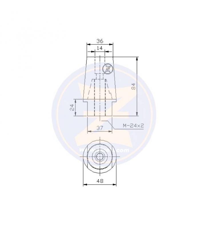 Ánodo Zineti con tuerca de latón para hélice hexagonal Radice Ø35mm