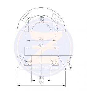 Ánodo collar para Max Prop eje Ø38mm Zineti