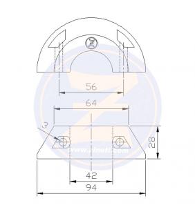 Ánodo collar para Max Prop eje Ø42mm Zineti
