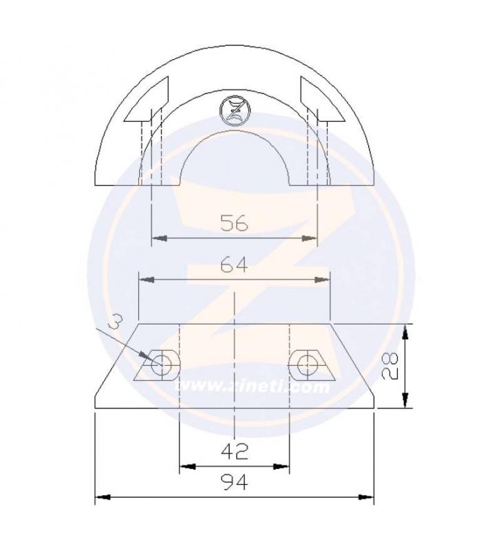 Ánodo collar para Max Prop eje Ø42mm Zineti