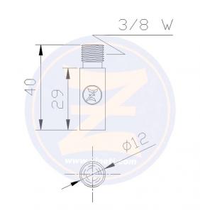 Ánodo de recambio para refrigeración 40x12mm 3/8W Zineti