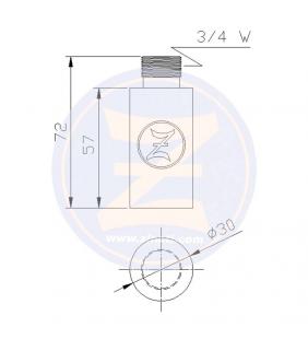 Ánodo de recambio para refrigeración 72x30mm 3/4W Zineti