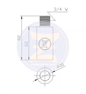Ánodo de recambio para refrigeración 82x30mm 3/4W Zineti