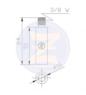Ánodo de recambio para refrigeración 64x16mm 3/8W Zineti