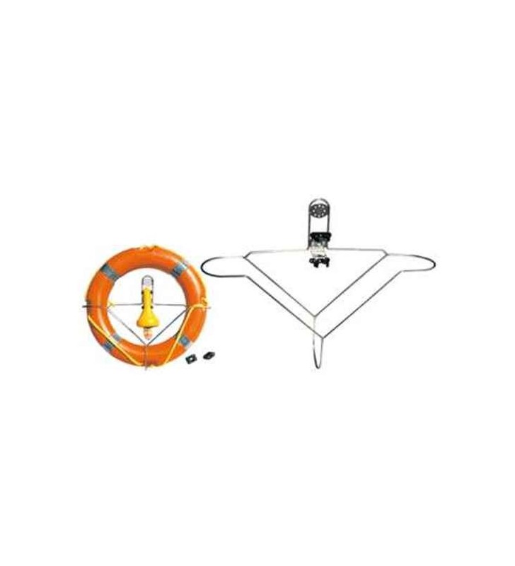 Soporte inox para aro salvavidas y luz flotante