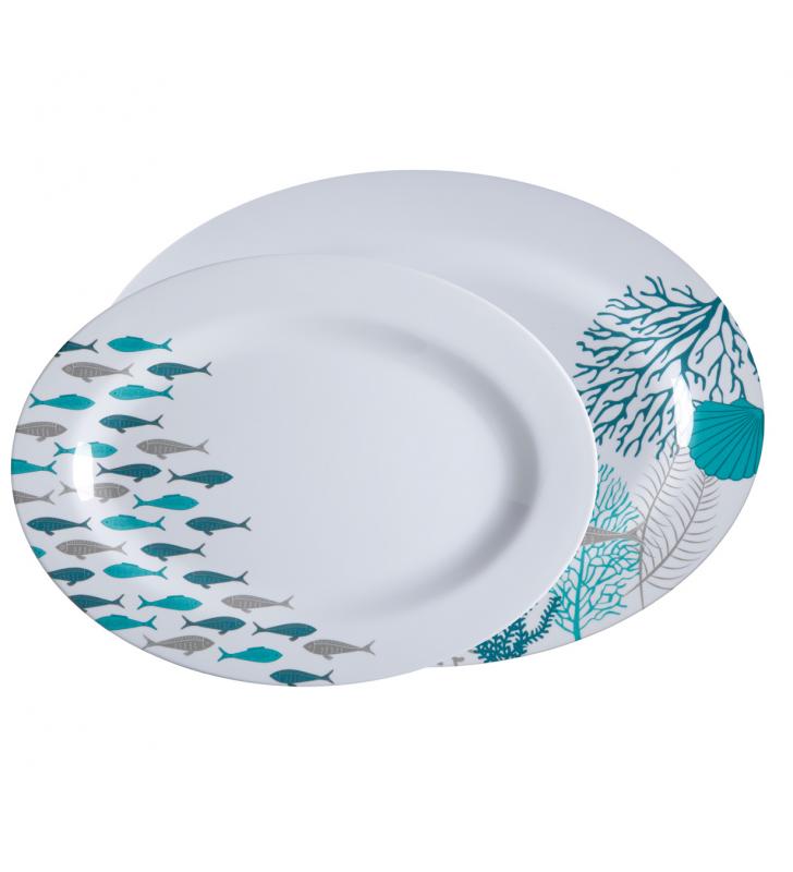 Set fuentes ovaladas de melamina Coastal 2 pzas.
