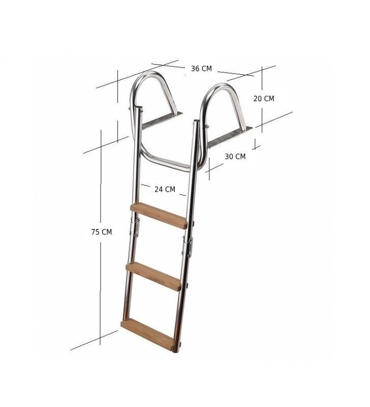 Escalera plegable con pasamanos 3 peldaños