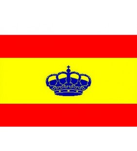 Bandera España adhesiva 14 x 21 cm con corona