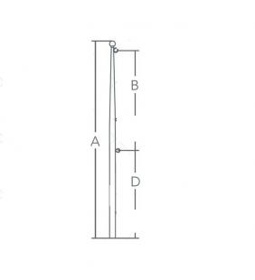 Asta de bandera 610 x 20 inox