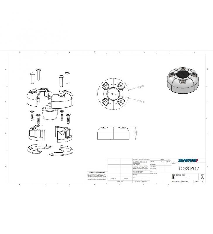 Dimensiones de Seaview cable seal  hasta 13,5mm