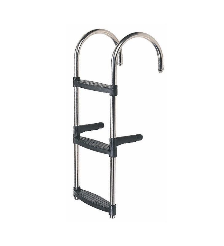 Escalera inox 3 peldaños negro