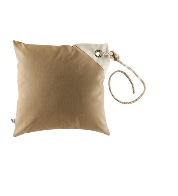 Set 2 fundas cojín anti viento beige waterproof con cabo y relleno