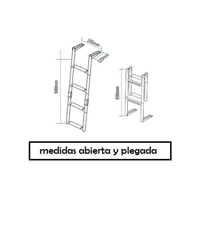Escalera inox para plataforma 2 + 2 peldaños