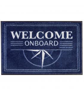 Alfombra antideslizante Welcome Blue