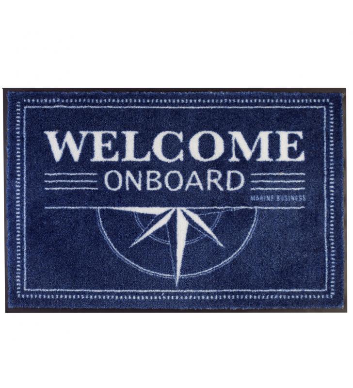 Alfombra antideslizante Welcome Blue