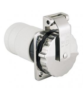 Base enchufe Marinco 50 Amp macho inox