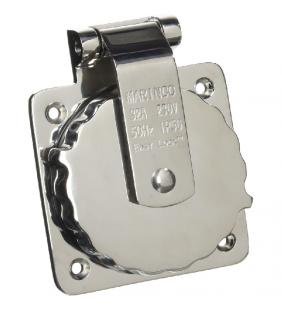 Base enchufe Marinco 32 Amp macho inox