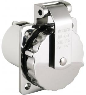 Base enchufe Marinco 16 Amp macho inox