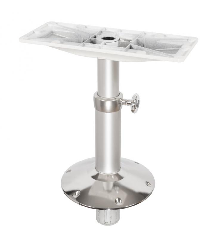 Pie de mesa elevable manual aluminio glossy