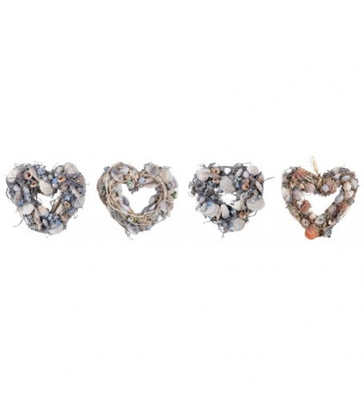 Corazón conchas y flores