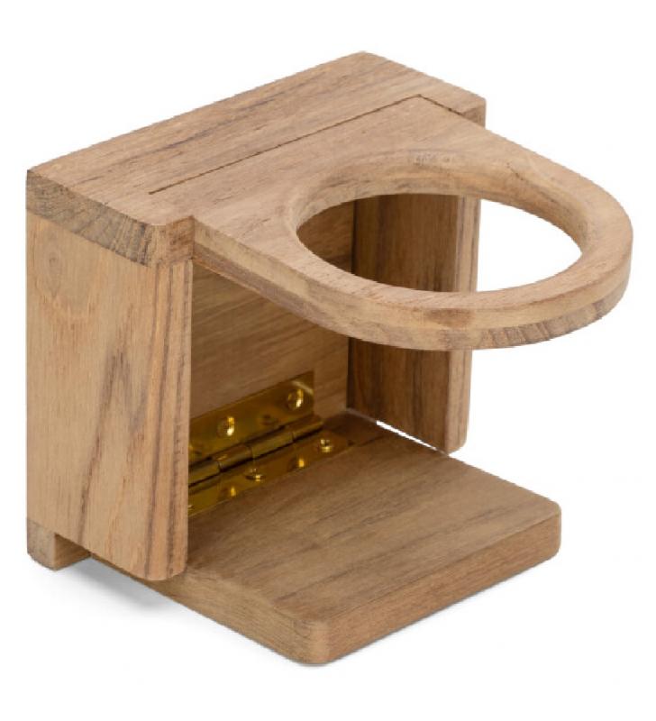 Soporte plegable para bebidas en teca
