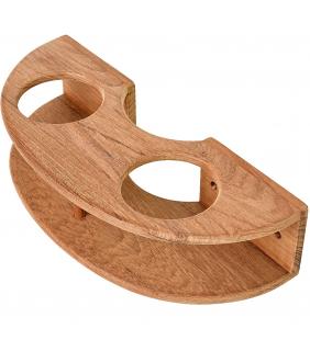 Soporte fijo para dos bebidas en teca