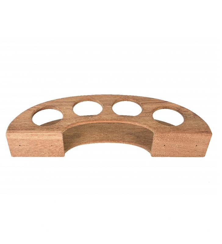 Soporte fijo para cuatro bebidas en teca