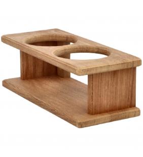 Soporte fijo para dos vasos en teca