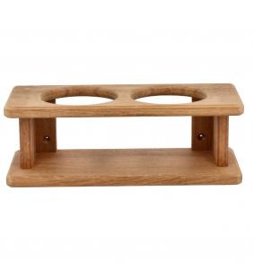 Soporte fijo para dos vasos en teca