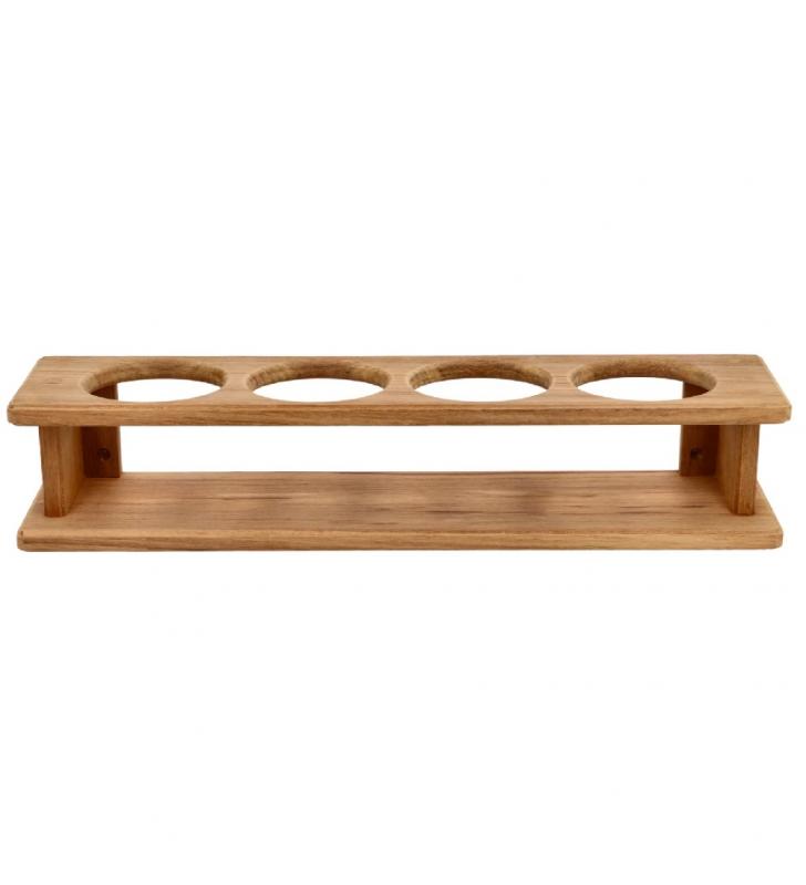 Soporte fijo para cuatro vasos en teca